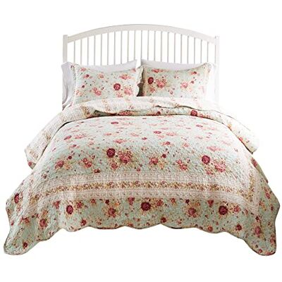 Greenland Home Fashions Greenland Home Antique Rose Parure de lit 100% coton pour très grand lit/très grand lit californien (3 pièces), bleu Greenland Home Fashions Greenland Home Antique Rose Parure de lit 100% coton pour très grand lit/très grand lit californien (3 pièces), bleu