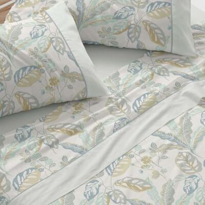 Blanco Parure de lit en coton/polyester pour lit de 150 à 160 cm 4 pièces : drap-housse, drap et 2 taies d'oreiller 50 % coton, 50 % polyester, 144 fils, toucher doux, longue durée de vie Blanco Parure de lit en coton/polyester pour lit de 150 à 160 cm 4 pièces : drap-housse, drap et 2 taies d'oreiller 50 % coton, 50 % polyester, 144 fils, toucher doux, longue durée de vie