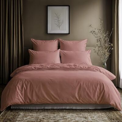 Lavea ® Housse de Couette 155x220 + 1x taie d’Oreiller – Rose Parure de Lit en 100% Coton – Douce, Respirante, Fermeture Éclair, Certifiée OEKO-TEX® Lavea ® Housse de Couette 155x220 + 1x taie d’Oreiller – Rose Parure de Lit en 100% Coton – Douce, Respirante, Fermeture Éclair, Certifiée OEKO-TEX®