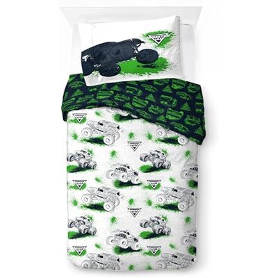 Jay Franco Kids Feld Monster Jam Parure de lit super douce avec taie d'oreiller Housse de couette non incluse Blanc 2 pièces Lit simple Jay Franco Kids Feld Monster Jam Parure de lit super douce avec taie d'oreiller Housse de couette non incluse Blanc 2 pièces Lit simple