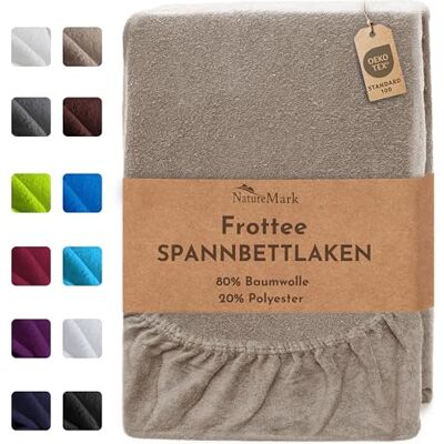 NatureMark Drap-Housse en éponge – Doux et Respirant, respectueux de la Peau, Pratique et Facile d’Entretien, Durable et résistant, 80% Coton & 20% Polyester,140 x 200-160 x 200 cm, Sable/Beige NatureMark Drap-Housse en éponge – Doux et Respirant, respectueux de la Peau, Pratique et Facile d’Entretien, Durable et résistant, 80% Coton & 20% Polyester,140 x 200-160 x 200 cm, Sable/Beige