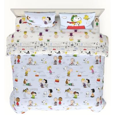 Franco Collectibles Peanuts Parure de lit 7 pièces super douce avec taie d'oreiller, très grand lit, (produit sous licence officielle) Franco Collectibles Peanuts Parure de lit 7 pièces super douce avec taie d'oreiller, très grand lit, (produit sous licence officielle)