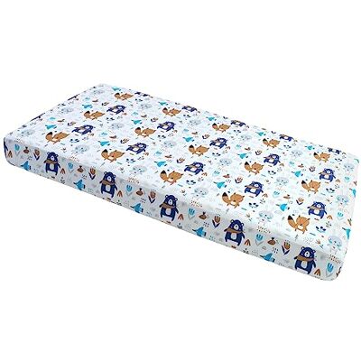 Drap-housse en coton Medi Partners Animaux de la forêt - Lit 120x60 Drap-housse en coton Medi Partners Animaux de la forêt - Lit 120x60