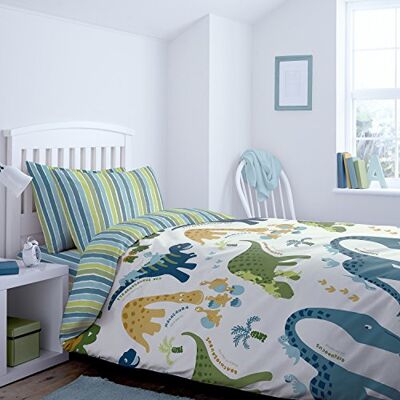 Catherine Lansfield Dino housse de couette 135 x 200 + 80 x 80 cm + drap-housse blanc 90 x 200 cm + 1 taie d'oreiller 80 x 80 cm blanc Catherine Lansfield Dino housse de couette 135 x 200 + 80 x 80 cm + drap-housse blanc 90 x 200 cm + 1 taie d'oreiller 80 x 80 cm blanc