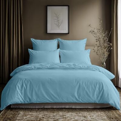 Lavea ® Housse de Couette 155x220 + 1x taie d’Oreiller – Bleu Dauphin Parure de Lit en 100% Coton – Douce, Respirante, Fermeture Éclair, Certifiée OEKO-TEX® Lavea ® Housse de Couette 155x220 + 1x taie d’Oreiller – Bleu Dauphin Parure de Lit en 100% Coton – Douce, Respirante, Fermeture Éclair, Certifiée OEKO-TEX®