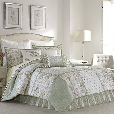 Laura Ashley Accueil Couette ultra douce de luxe pour toutes les saisons, design élégant et délicat pour décoration d'intérieur, coton, sauge, grand lit Laura Ashley Accueil Couette ultra douce de luxe pour toutes les saisons, design élégant et délicat pour décoration d'intérieur, coton, sauge, grand lit