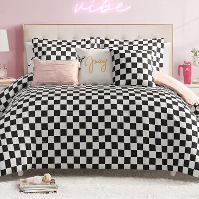 Juicy Couture Parure de lit, polyester, noir/blanc, très grand lit Juicy Couture Parure de lit, polyester, noir/blanc, très grand lit