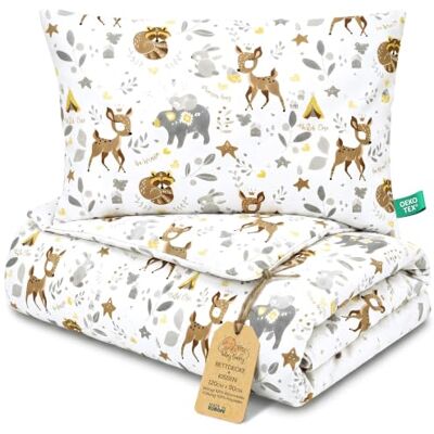 Totsy Baby Couette bébé sans housse Set 90X120 cm + 60X40 cm coton – couverture enfant avec oreiller pour lit bébé maternelle crèche – parure couette Oeko Tex légère respirante Cerf Totsy Baby Couette bébé sans housse Set 90X120 cm + 60X40 cm coton – couverture enfant avec oreiller pour lit bébé maternelle crèche – parure couette Oeko Tex légère respirante Cerf