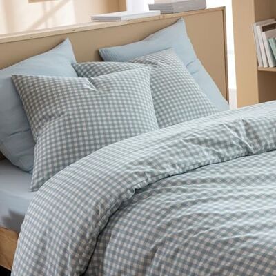 Terre de Nuit Parure de lit Vichy 140x200 Bleu Bleu Carreaux 57 Fils/cm² Base Droite Terre de Nuit Parure de lit Vichy 140x200 Bleu Bleu Carreaux 57 Fils/cm² Base Droite