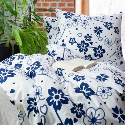 Cotton Market Parure de lit 3 pièces en microfibre de coton Housse de couette 200 x 200 cm et 2 taies d'oreiller 70 x 80 cm Fleurs Cotton Market Parure de lit 3 pièces en microfibre de coton Housse de couette 200 x 200 cm et 2 taies d'oreiller 70 x 80 cm Fleurs