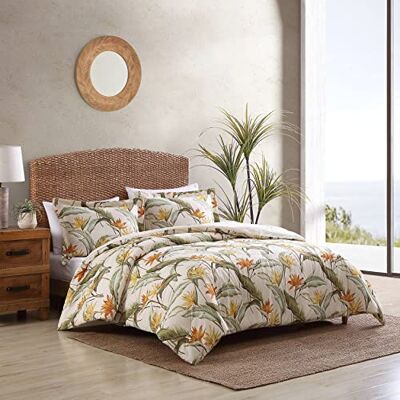 Tommy Bahama Parure de lit Queen size en coton avec taies d'oreiller assorties et fermeture à boutons, décoration d'intérieur toutes saisons (oiseaux de paradis beige, grand lit) Tommy Bahama Parure de lit Queen size en coton avec taies d'oreiller assorties et fermeture à boutons, décoration d'intérieur toutes saisons (oiseaux de paradis beige, grand lit)