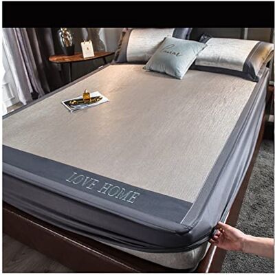 LCKKJHG Ensemble de 3 pièces en satin, tapis de couchage d'été, tapis de couchage nu en rotin glacé naturel, matelas en soie de glace, antidérapant, pliable et frais (tout inclus, 2, 180 x 200 cm) LCKKJHG Ensemble de 3 pièces en satin, tapis de couchage d'été, tapis de couchage nu en rotin glacé naturel, matelas en soie de glace, antidérapant, pliable et frais (tout inclus, 2, 180 x 200 cm)