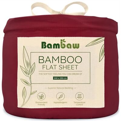 Bambaw Drap Plat 240x290 Bordeaux Drap en Bambou Draps Anti Acarien Drap Fraicheur Draps Hotel Drap Plat 240x290 240x290 cm Bambaw Drap Plat 240x290 Bordeaux Drap en Bambou Draps Anti Acarien Drap Fraicheur Draps Hotel Drap Plat 240x290 240x290 cm