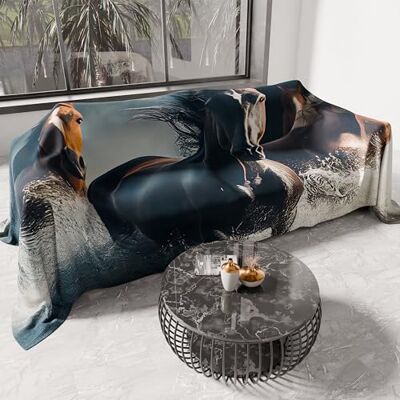 PETTI Artigiani Italiani Couvre-lit une place et demie printemps-été, couverture légère une place et demie, draps couvre-lit, chevaux 100% fabriqué en Italie PETTI Artigiani Italiani Couvre-lit une place et demie printemps-été, couverture légère une place et demie, draps couvre-lit, chevaux 100% fabriqué en Italie