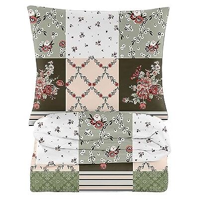 Cotton Market Parure de lit 2 pièces en coton 200 x 200 cm Housse de couette 200 x 200 cm et 2 taies d'oreiller 70 x 80 cm Blanc/vert, roses Cotton Market Parure de lit 2 pièces en coton 200 x 200 cm Housse de couette 200 x 200 cm et 2 taies d'oreiller 70 x 80 cm Blanc/vert, roses