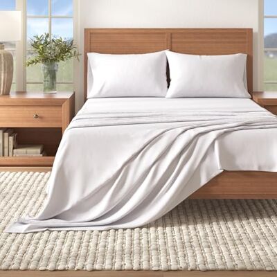 Great Bay Home Parure de lit d'hiver extra douce en flanelle 100% coton chaude, confortable, légère, de luxe en couleurs unies, collection nordique (pour lit simple, blanc hiver) Great Bay Home Parure de lit d'hiver extra douce en flanelle 100% coton chaude, confortable, légère, de luxe en couleurs unies, collection nordique (pour lit simple, blanc hiver)
