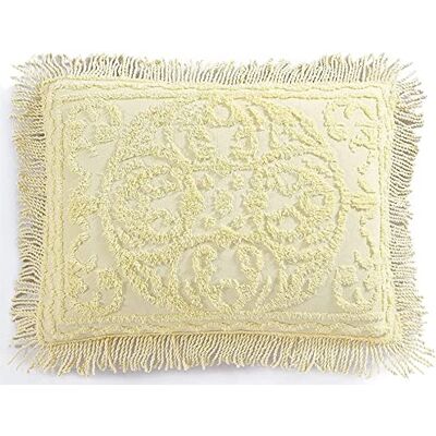 Beatrice Home Fashions Couvre-lit en chenille motif médaillon, taie d’oreiller standard, jaune Beatrice Home Fashions Couvre-lit en chenille motif médaillon, taie d’oreiller standard, jaune