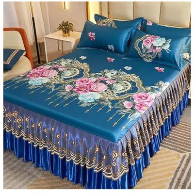 GMVZGQW Parure de lit 3 pièces pour lit double classique en dentelle Lavable en machine Couvre-lit de mariage Housse de matelas (couleur L, 150 x 200 cm) GMVZGQW Parure de lit 3 pièces pour lit double classique en dentelle Lavable en machine Couvre-lit de mariage Housse de matelas (couleur L, 150 x 200 cm)