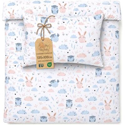 Totsy Baby Housse de Couette Bébé 100 x 135 cm Coton Réversible Fermeture Éclair Parure de lit enfant avec taie d'oreiller pour garçon et fille certifié Oeko-Tex en coton doux Motif hibou Totsy Baby Housse de Couette Bébé 100 x 135 cm Coton Réversible Fermeture Éclair Parure de lit enfant avec taie d'oreiller pour garçon et fille certifié Oeko-Tex en coton doux Motif hibou