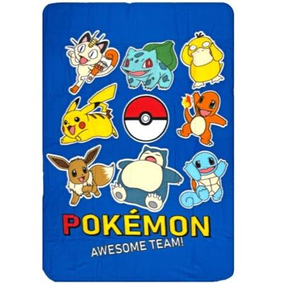 CARTOON Plaid Pikachu Pokémon 100 x 140 cm Couverture polaire douce 100 % polyester 170 g/m² chaude et légère idéale pour une chambre ou un canapé CARTOON Plaid Pikachu Pokémon 100 x 140 cm Couverture polaire douce 100 % polyester 170 g/m² chaude et légère idéale pour une chambre ou un canapé