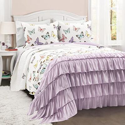 Lush Decor Parure de lit surdimensionnée 3 pièces, lilas, lit double/grand lit Lush Decor Parure de lit surdimensionnée 3 pièces, lilas, lit double/grand lit