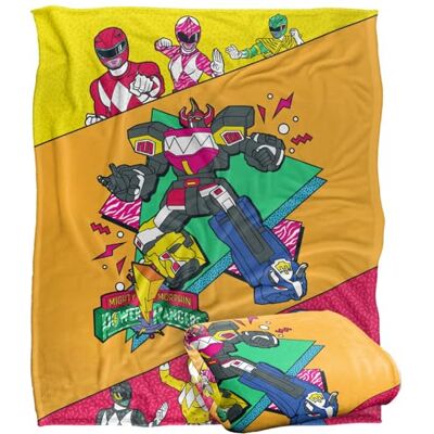 LOGOVISION Couverture Power Rangers, 152 x 127 cm Saved By The Megazord Silky Touch Super douce LOGOVISION Couverture Power Rangers, 152 x 127 cm Saved By The Megazord Silky Touch Super douce