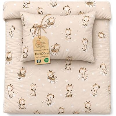 Totsy Baby Parure de Lit Bébé 90 x 120 cm en Coton – Housse de Couette Réversible 90x120 & Taie d'Oreiller 40x60 cm avec Fermeture Éclair – Linge de Lit Enfant Garçon Fille Oeko-Tex Girafes Totsy Baby Parure de Lit Bébé 90 x 120 cm en Coton – Housse de Couette Réversible 90x120 & Taie d'Oreiller 40x60 cm avec Fermeture Éclair – Linge de Lit Enfant Garçon Fille Oeko-Tex Girafes