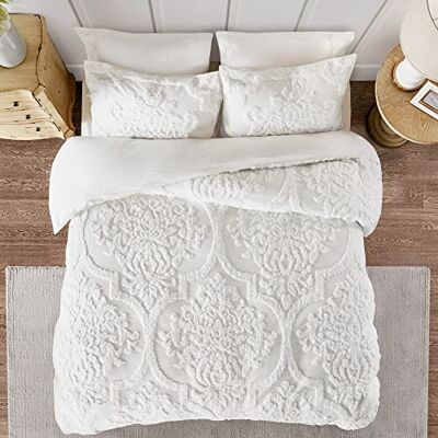 Madison Park Parure de lit 3 pièces en chenille touffetée 100% coton – Housse de couette moderne de luxe pour toutes les saisons avec taies assorties – Très grand lit californien (264,2 x 233,7 cm), Madison Park Parure de lit 3 pièces en chenille touffetée 100% coton – Housse de couette moderne de luxe pour toutes les saisons avec taies assorties – Très grand lit californien (264,2 x 233,7 cm),