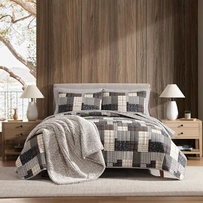 Eddie Bauer Parure de lit 2 pièces en coton naturellement doux avec une sensation de légèreté pour un confort toute l'année, réversible avec taie d'oreiller assortie, parure de lit 2 pièces (marron Eddie Bauer Parure de lit 2 pièces en coton naturellement doux avec une sensation de légèreté pour un confort toute l'année, réversible avec taie d'oreiller assortie, parure de lit 2 pièces (marron