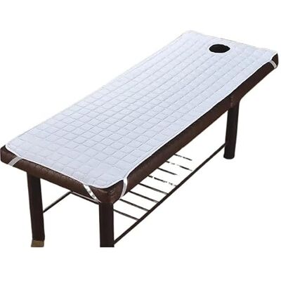LYHYDMA Surmatelas pour lit de massage Plusieurs tailles disponibles Pour traitement spa Avec trou Couleur unie Blanc 190 x 80 cm LYHYDMA Surmatelas pour lit de massage Plusieurs tailles disponibles Pour traitement spa Avec trou Couleur unie Blanc 190 x 80 cm