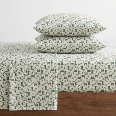 Eddie Bauer Parure de lit en flanelle de coton, brossée pour plus de douceur Décoration d'intérieur confortable, certifiée Oeko-Tex (vert camp de cerf, lit double) Eddie Bauer Parure de lit en flanelle de coton, brossée pour plus de douceur Décoration d'intérieur confortable, certifiée Oeko-Tex (vert camp de cerf, lit double)
