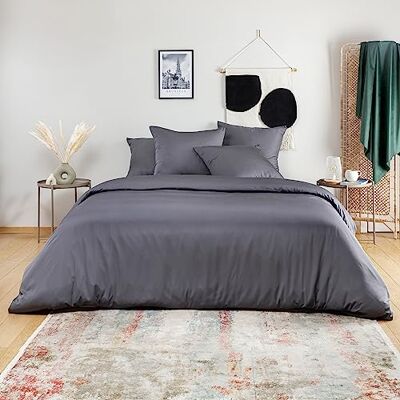 Bambaw Drap et housse Noir Anthracite 180x200 Drap en Bambou Housse Matelas Anti Acarien Chaud Grand Bonnet Lit Double Bambaw Drap et housse Noir Anthracite 180x200 Drap en Bambou Housse Matelas Anti Acarien Chaud Grand Bonnet Lit Double