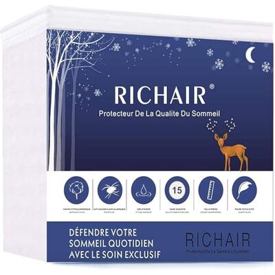 RICHAIR Protège Matelas Enfant 90 x 190 Imperméable et Respirant Bonnet 30cm Alèse Silencieux et Ultra Absorbant Hypoallergénique, Anti-Acarien et Bactérien RICHAIR Protège Matelas Enfant 90 x 190 Imperméable et Respirant Bonnet 30cm Alèse Silencieux et Ultra Absorbant Hypoallergénique, Anti-Acarien et Bactérien