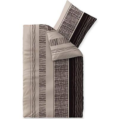 CelinaTex Touchme Greta Parure de lit 2 pièces en flanelle de coton 135 x 200 cm Gris/noir CelinaTex Touchme Greta Parure de lit 2 pièces en flanelle de coton 135 x 200 cm Gris/noir