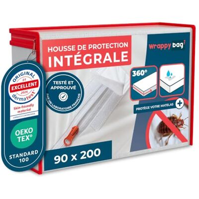 Wrappybag ® Housse de Matelas Imperméable – Housse Intégrale Anti-Punaise de Lit & Acarien – Alèse Protège Matelas Sans Traitement Chimique – Surface Coton Doux & Confortable – 14 Tailles Disponibles Wrappybag ® Housse de Matelas Imperméable – Housse Intégrale Anti-Punaise de Lit & Acarien – Alèse Protège Matelas Sans Traitement Chimique – Surface Coton Doux & Confortable – 14 Tailles Disponibles