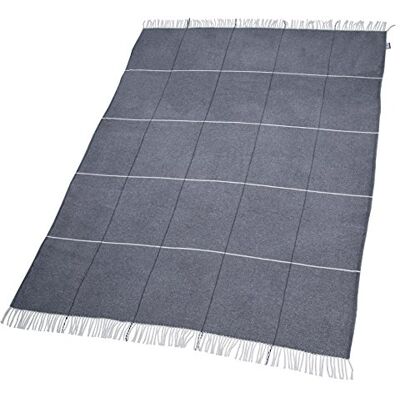 TOM TAILOR T-Soft Wool Plaid en coton mélangé Anthracite 150 x 200 cm TOM TAILOR T-Soft Wool Plaid en coton mélangé Anthracite 150 x 200 cm