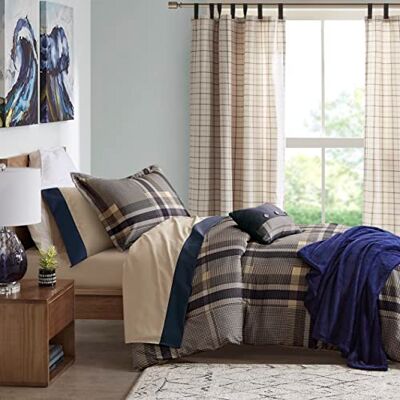Intelligent Design Couettes, polyester, bleu marine/brun clair, lit simple XL Intelligent Design Couettes, polyester, bleu marine/brun clair, lit simple XL
