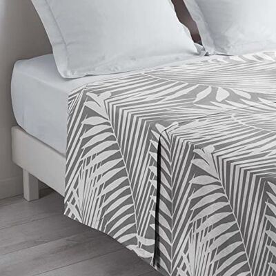 Douceur d'Intérieur , Drap Plat (180 x 290 cm) Botania Gris, 100% Coton Douceur d'Intérieur , Drap Plat (180 x 290 cm) Botania Gris, 100% Coton