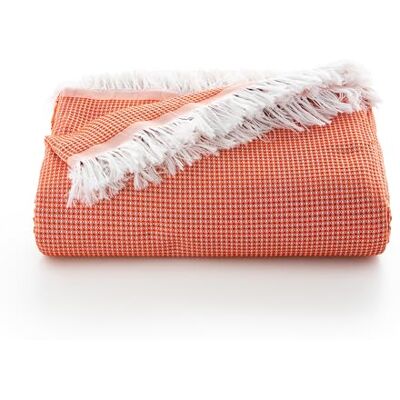 GAMUSI Couvre-lit multifonction pour lit de 135/150 cm et canapé. Plaid Housse de canapé 3 places en coton doux et respirant en nid d'abeille 230 x 280 cm, coloris Tuile GAMUSI Couvre-lit multifonction pour lit de 135/150 cm et canapé. Plaid Housse de canapé 3 places en coton doux et respirant en nid d'abeille 230 x 280 cm, coloris Tuile