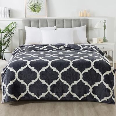 HOZY Plaid Couverture Polaire 230x270cm Gris et blanc Doux et Chaude 350GSM Couverture de Lit 2 Personnes et Plaid Canapé Flanelle Réversible Double Face HOZY Plaid Couverture Polaire 230x270cm Gris et blanc Doux et Chaude 350GSM Couverture de Lit 2 Personnes et Plaid Canapé Flanelle Réversible Double Face