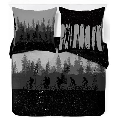 Jay Franco Stranger Things Parure de lit super douce avec taie d'oreiller Housse de couette uniquement (rembourrage non inclus) Noir 3 pièces Lit double Jay Franco Stranger Things Parure de lit super douce avec taie d'oreiller Housse de couette uniquement (rembourrage non inclus) Noir 3 pièces Lit double