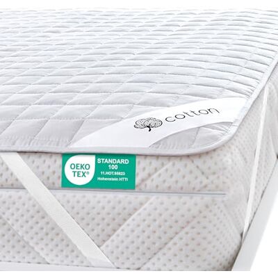 FH FAM' HOME HOME COSINESS FAM Home Protège-matelas pour lit simple 80 x 200 cm I Drap housse 1 place et demie I surmatelas pour lit simple naturel et respirant, lavable en machine, coton polyester FH FAM' HOME HOME COSINESS FAM Home Protège-matelas pour lit simple 80 x 200 cm I Drap housse 1 place et demie I surmatelas pour lit simple naturel et respirant, lavable en machine, coton polyester