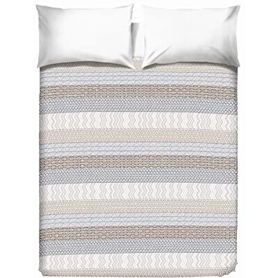 PENSIERI DELICATI Couvre-lit double 260 x 280 cm, drap simple 100% coton pique, idéal comme décor, couverture de lit 2 places, motif aztèque beige, 100% fabriqué en Italie PENSIERI DELICATI Couvre-lit double 260 x 280 cm, drap simple 100% coton pique, idéal comme décor, couverture de lit 2 places, motif aztèque beige, 100% fabriqué en Italie