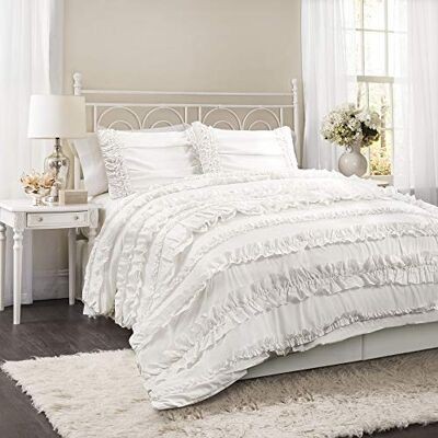 Lush Decor Belle Parure de lit 4 pièces, très grand lit, blanc Lush Decor Belle Parure de lit 4 pièces, très grand lit, blanc