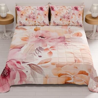 PETTI Artigiani Italiani Couvre-lit simple d'été 170 x 260 cm 100 g/m² double face, couette lit simple printemps, couette légère, florale 2, 100% fabriquée en Italie PETTI Artigiani Italiani Couvre-lit simple d'été 170 x 260 cm 100 g/m² double face, couette lit simple printemps, couette légère, florale 2, 100% fabriquée en Italie