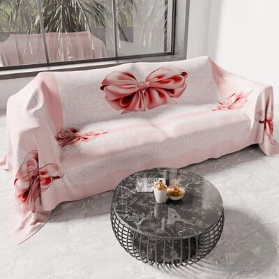 PETTI Artigiani Italiani Couvre-lit simple printemps été, couverture simple légère, drap de lit, nœud rose 100% fabriqué en Italie PETTI Artigiani Italiani Couvre-lit simple printemps été, couverture simple légère, drap de lit, nœud rose 100% fabriqué en Italie