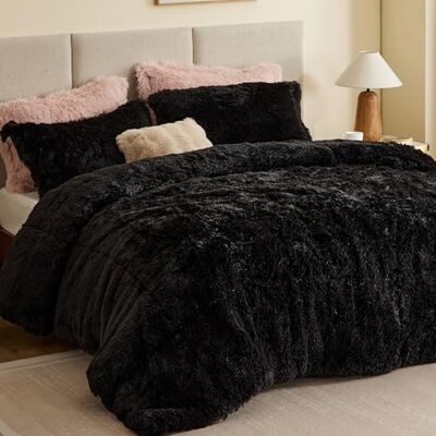 Intelligent Design Malea Parure de lit 2 pièces en fausse fourrure à poils longs en peluche unie double face moderne et décontractée pour toutes les saisons avec taie d'oreiller assortie, lit Intelligent Design Malea Parure de lit 2 pièces en fausse fourrure à poils longs en peluche unie double face moderne et décontractée pour toutes les saisons avec taie d'oreiller assortie, lit