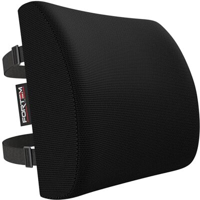 FORTEM Coussin de Soutien Lombaire, Oreiller Dorsal pour Chaise Bureau et Siège Auto, Appui Dos Gaming, Mousse Mémoire, Housse Respirante Lavable, Sangles Réglables FORTEM Coussin de Soutien Lombaire, Oreiller Dorsal pour Chaise Bureau et Siège Auto, Appui Dos Gaming, Mousse Mémoire, Housse Respirante Lavable, Sangles Réglables