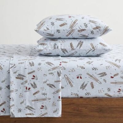 Eddie Bauer Parure de lit en flanelle de coton brossée pour plus de douceur, décoration d'intérieur confortable Jours de neige, lit simple Eddie Bauer Parure de lit en flanelle de coton brossée pour plus de douceur, décoration d'intérieur confortable Jours de neige, lit simple