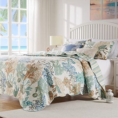 Greenland Home Fashions Greenland Home Barefoot Bungalow Atlantis Jade Parure de lit 5 pièces pour lit double/grand lit, jade Greenland Home Fashions Greenland Home Barefoot Bungalow Atlantis Jade Parure de lit 5 pièces pour lit double/grand lit, jade